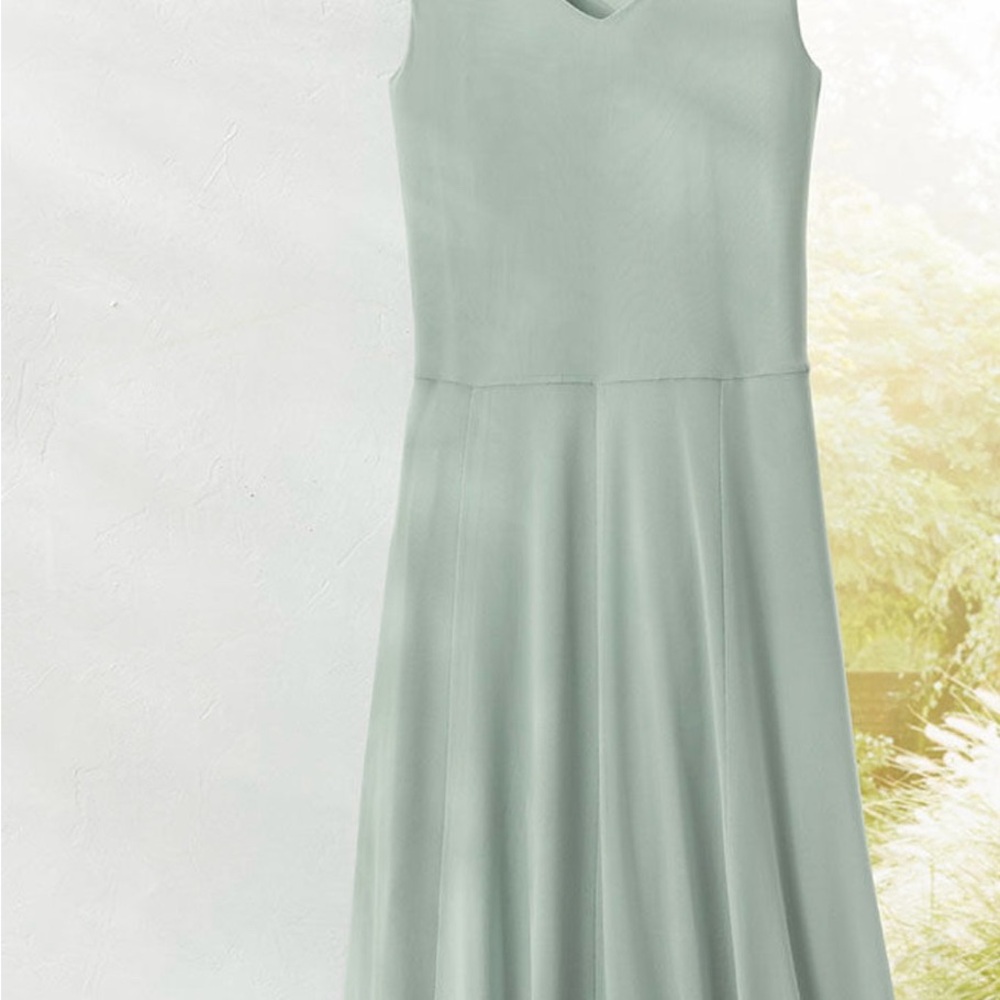 Coldwater Creek Green Sleeveless V-Neck Maxi Dress